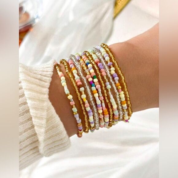 Free People Jewelry - Colorful Beaded Bracelet Set N1344